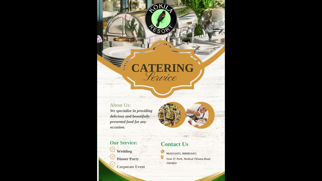 Red and White Modern Elegant Catering Service Flyer