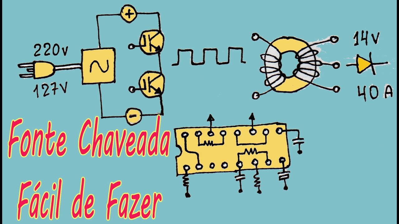 Faça Sua Fonte Chaveada Toroidal IGBT Trafo Drive  14V 40 Amperes