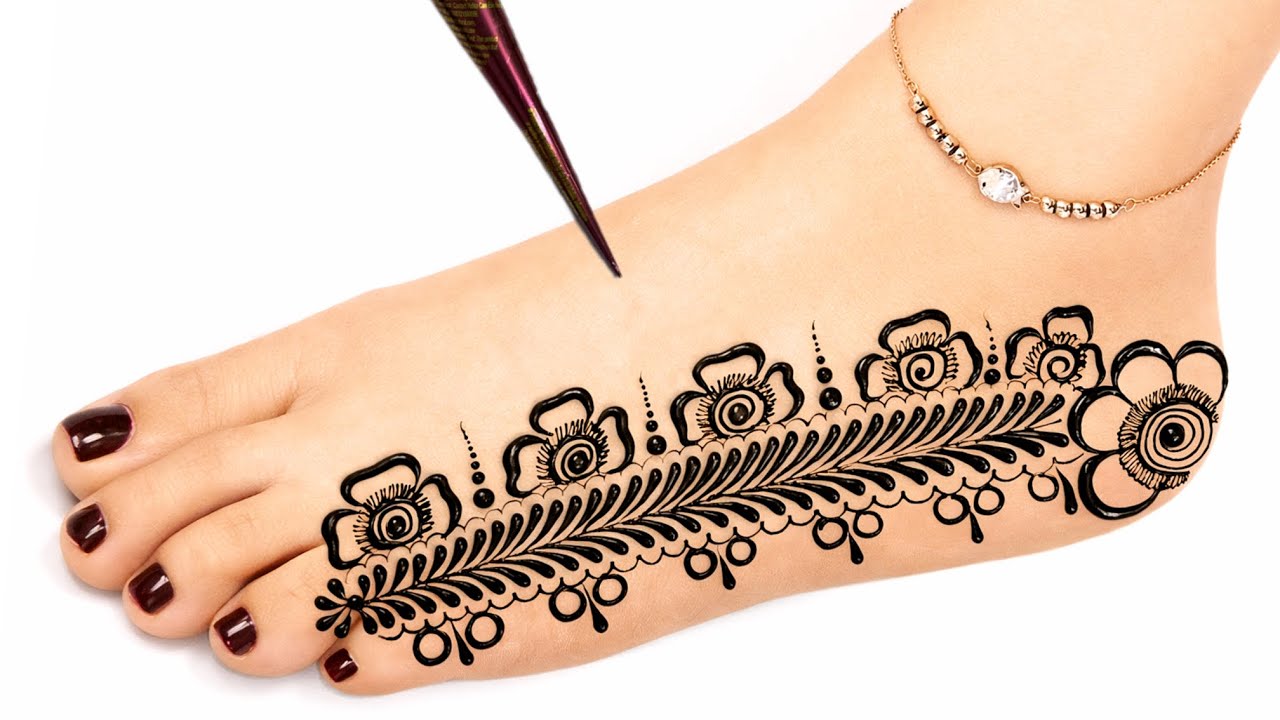 Arabic Feet Mehndi Design | Stylish Foot Mehndi | Easy Foot Mehndi Design for Beginners 