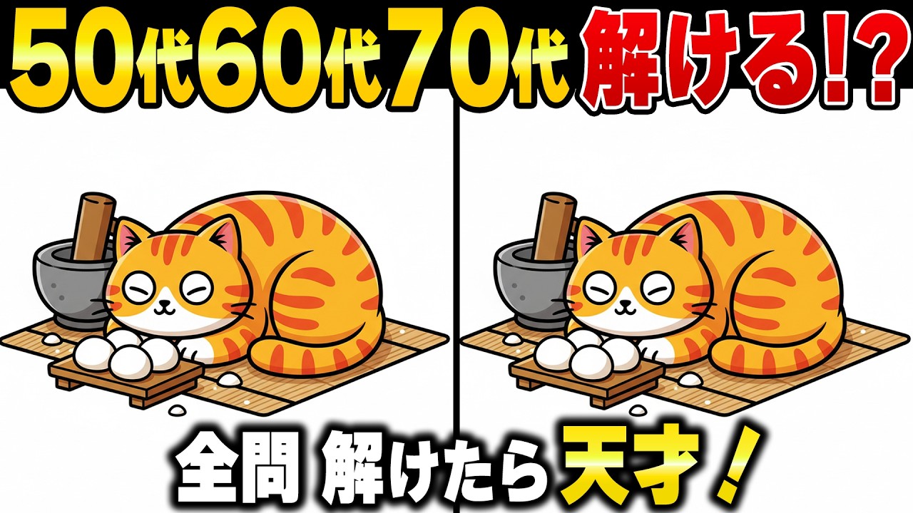 全問正解は1％？50歳から衰えがちな注意力を鍛え直すシニアのための高難易度間違い探し｜50代60代70代