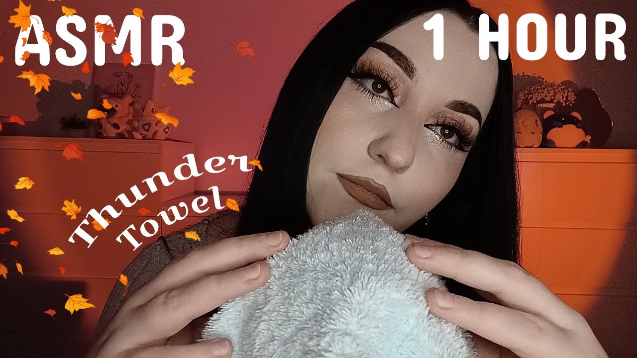 ASMR 💤 1 HOUR of Thunder Towel, Layered Rain & Fireplace Sounds ⛈️| Cozy Ambiance Perfect for Fall 🍂