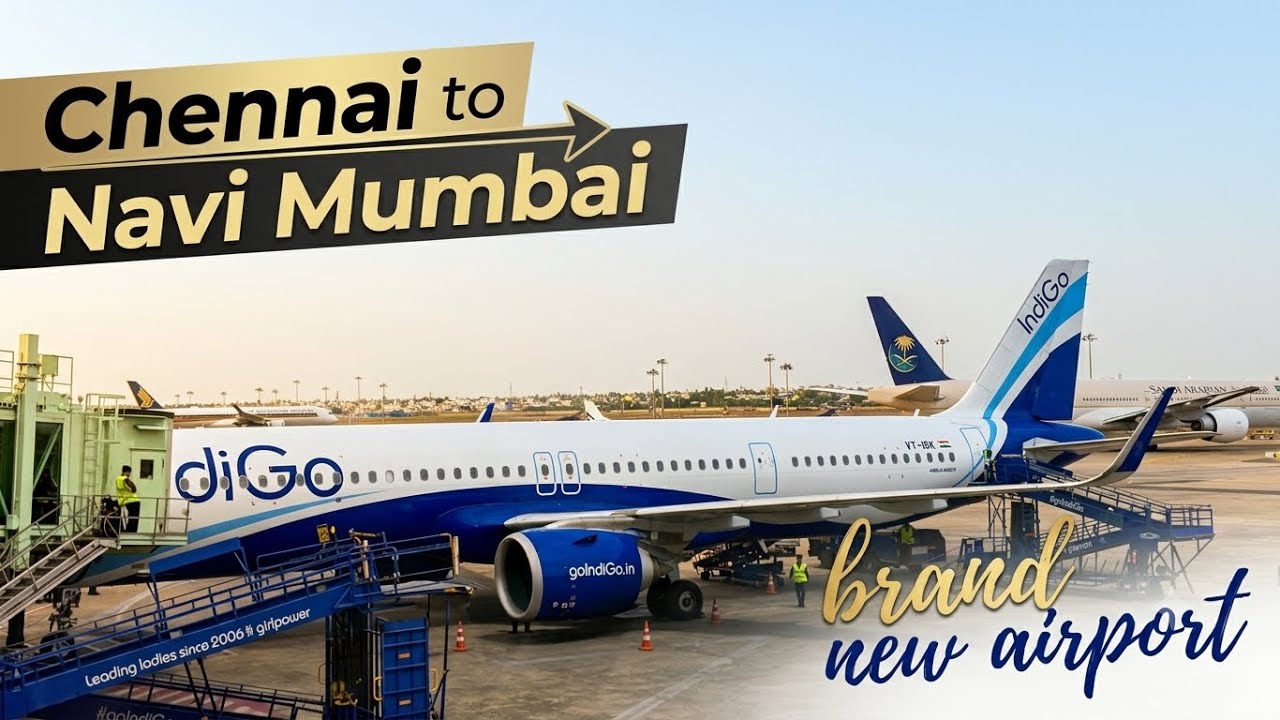 Flying to India&rsquo;s new Airport || Chennai to Navi Mumbai || Indigo A321 neo Economy Class