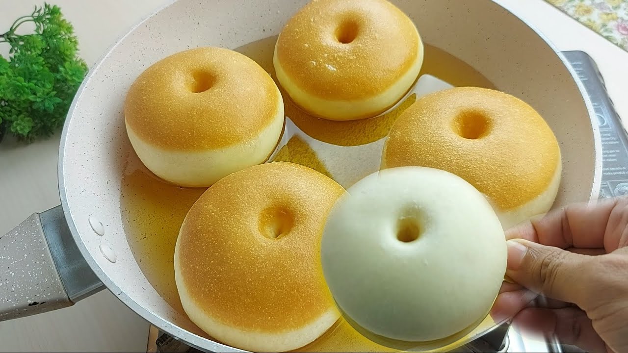 RESEP DONAT TANPA KENTANG SUPER LEMBUT  WHITE RING TINGGI MENUL DAN GEMBUL