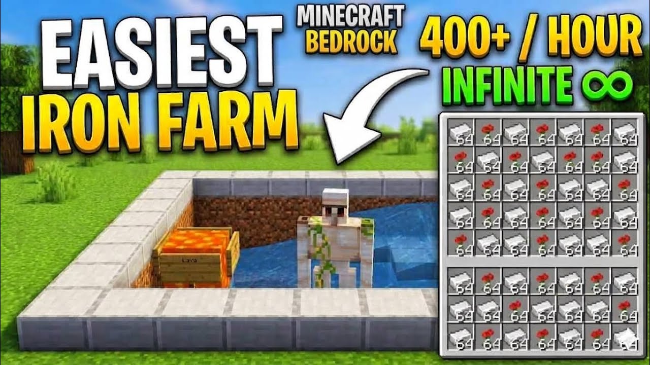 How to make iron form in Minecraft pe 1.26.12+🔥 400+/hrs