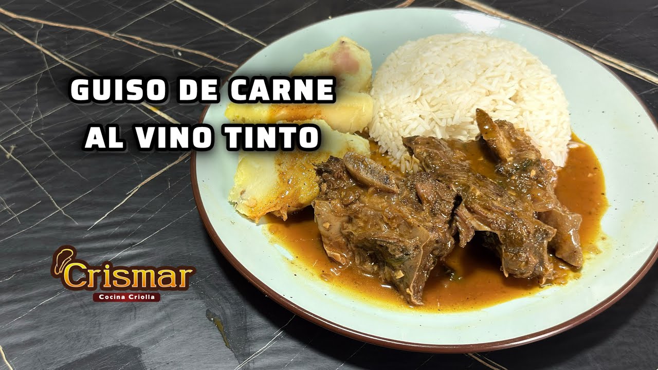 Hoy cocinamos guiso de carne al vino tinto 