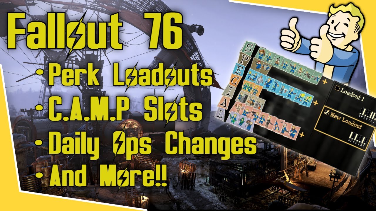 Fallout 76 - Huge News!! Perk loadouts, Camp Slots, Daily Ops Changes!
