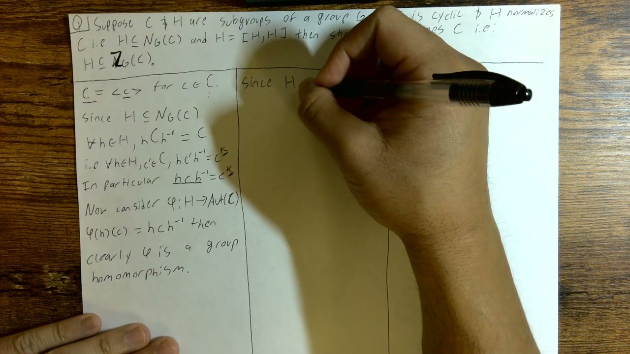 UNT Math: G4J12: When a Subgroup Normalizing a Cyclic Subgroup Centralizes That Cyclic Subgroup