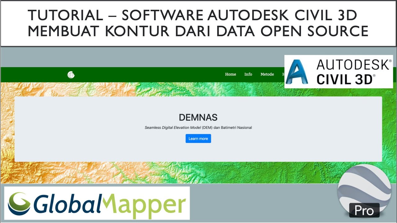 #Tutorial Autodesk Civil 3D - Cara Membuat Kontur dari Data DEMNAS