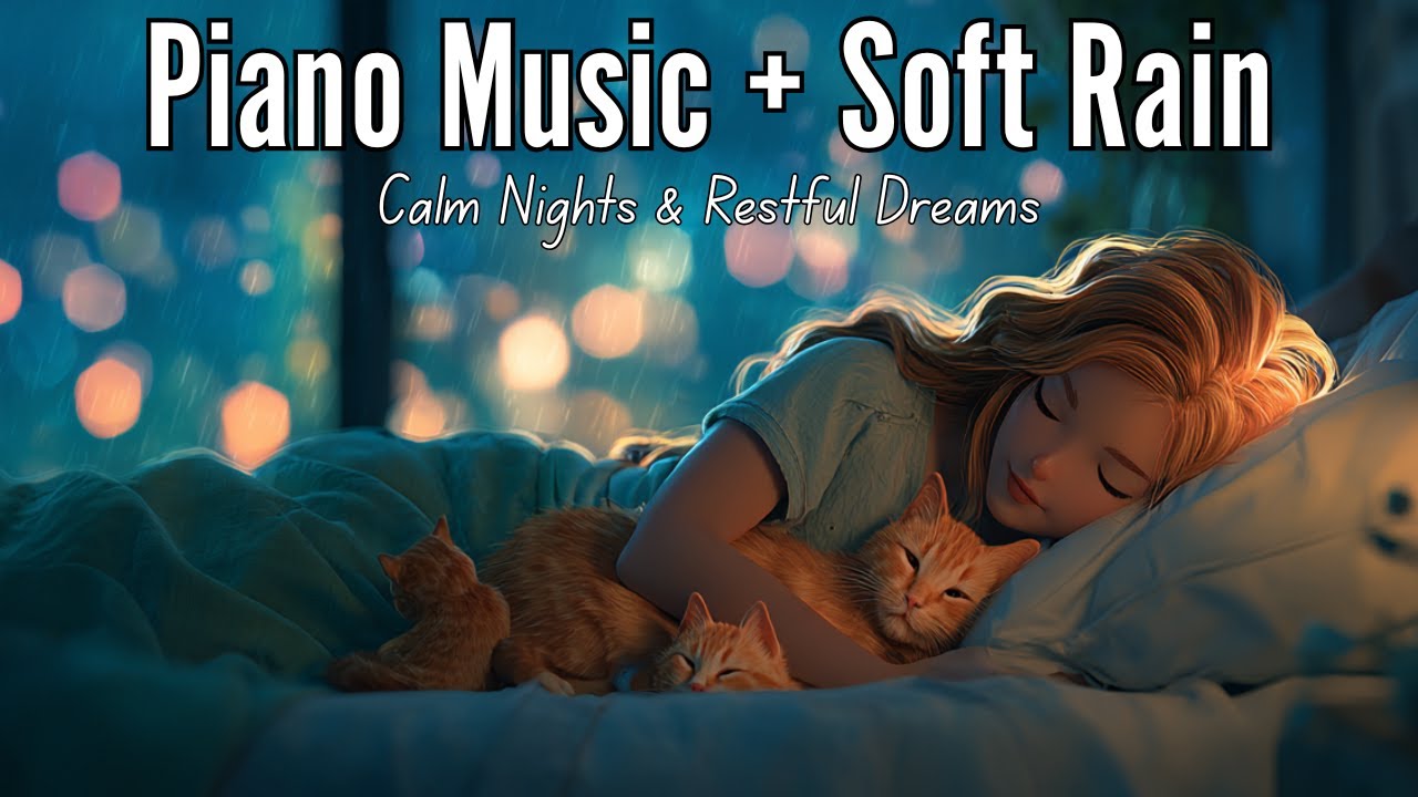 6 Hours of Gentle Piano & Rain Ambience for Deep Sleep, Stress Relief, and Peaceful Nights (No Ads)