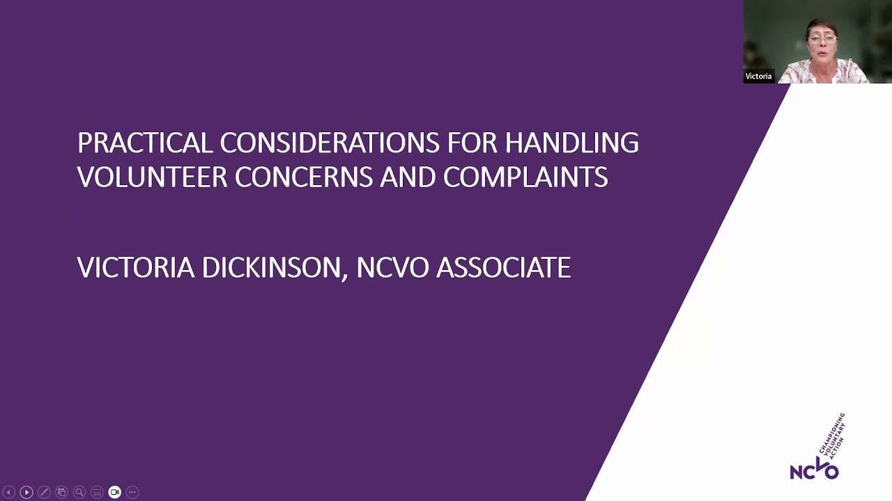 Practical support webinar: How to handle volunteer concerns and complaints