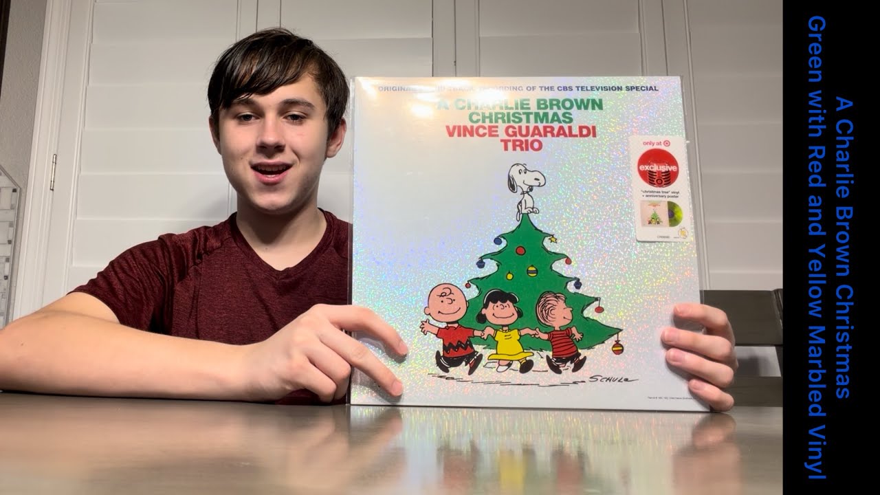 A Charlie Brown Christmas Soundtrack Target Exclusive Green Red and Yellow Marble Vinyl Unboxing