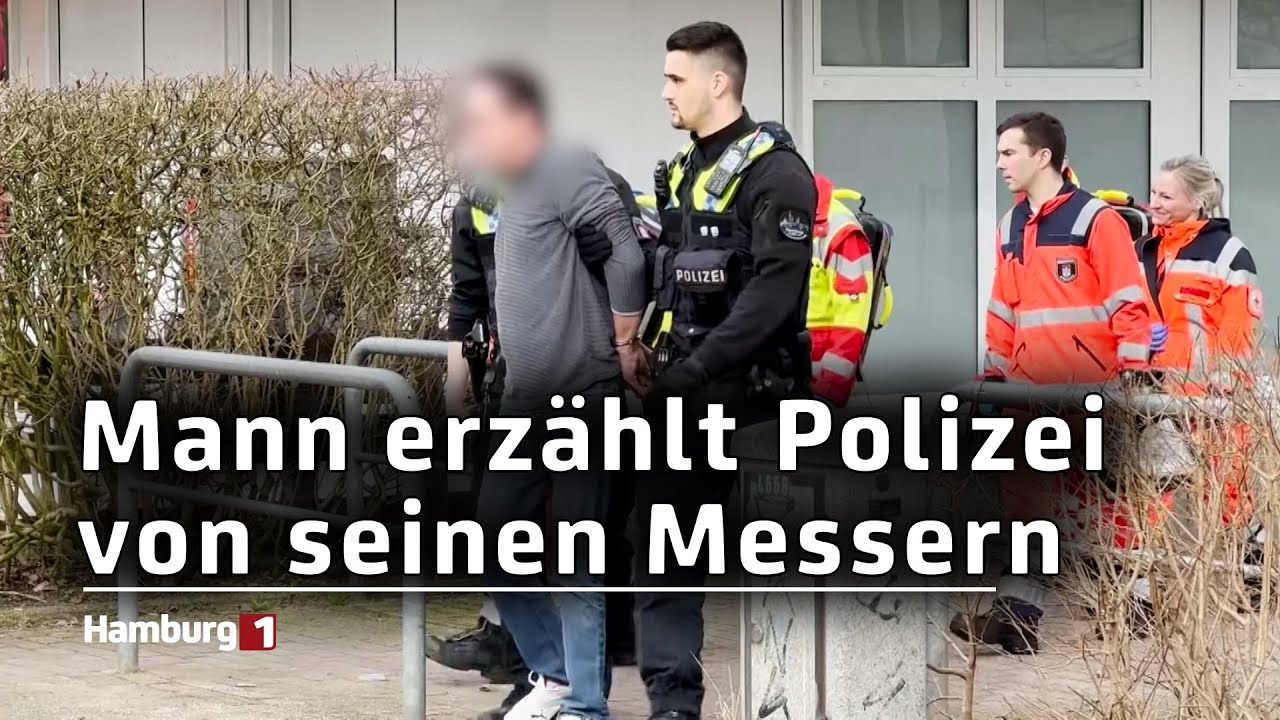 Bedrohungslage: Mann ruft Polizei an und erz&auml;hlt von seinen Messern