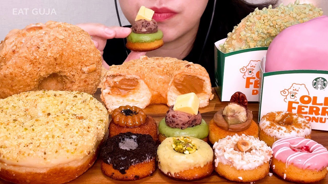 🥯도넛 먹는 날만 기다려쒀..올드페리도넛 스타벅스 콜라보..?? 디저트 먹방 Old Ferry Donut Dessert MUKBANG Asmr