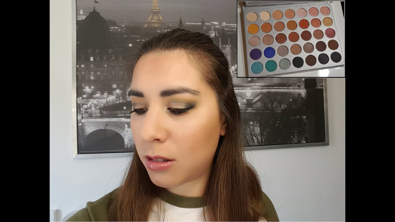 Tuto maquillage smocky vert/ métal/moutarde : Jaclyn Hill palette X MORPHE