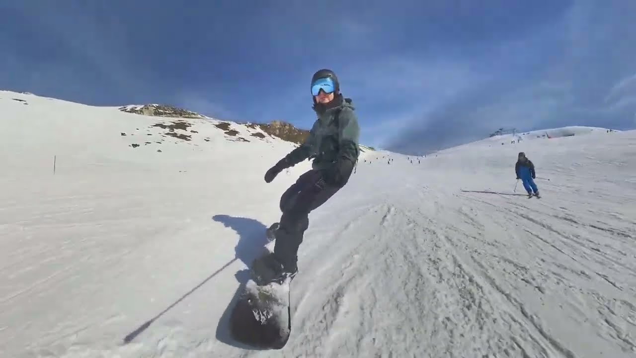 Ski and Snowboarding Red link Run 66 to Blue Run 67, Mayrhofen, Austria, February 2025