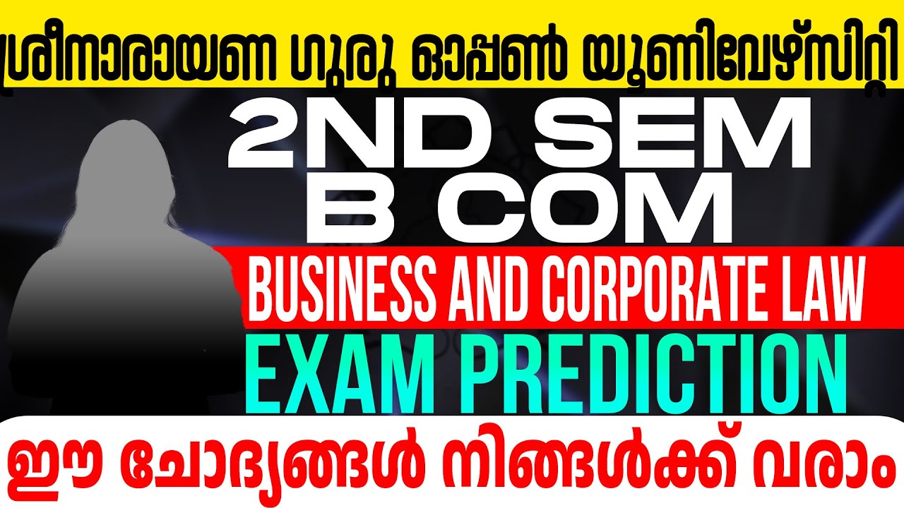 SGOU B.COM 2ND SEM Business & Corporate Law | EXAM PREDICTION