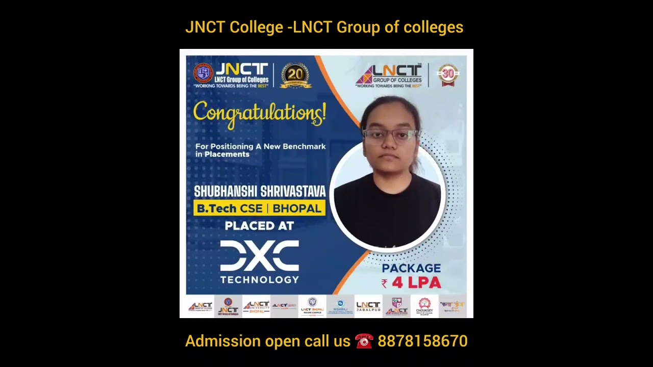 jnct college lnct college  view and placement details
