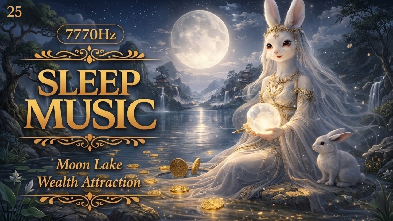 Deep Sleep Music 7770Hz Soft Felt Piano | Jade Rabbit Moon Lake Wealth Attraction | Attraction Space