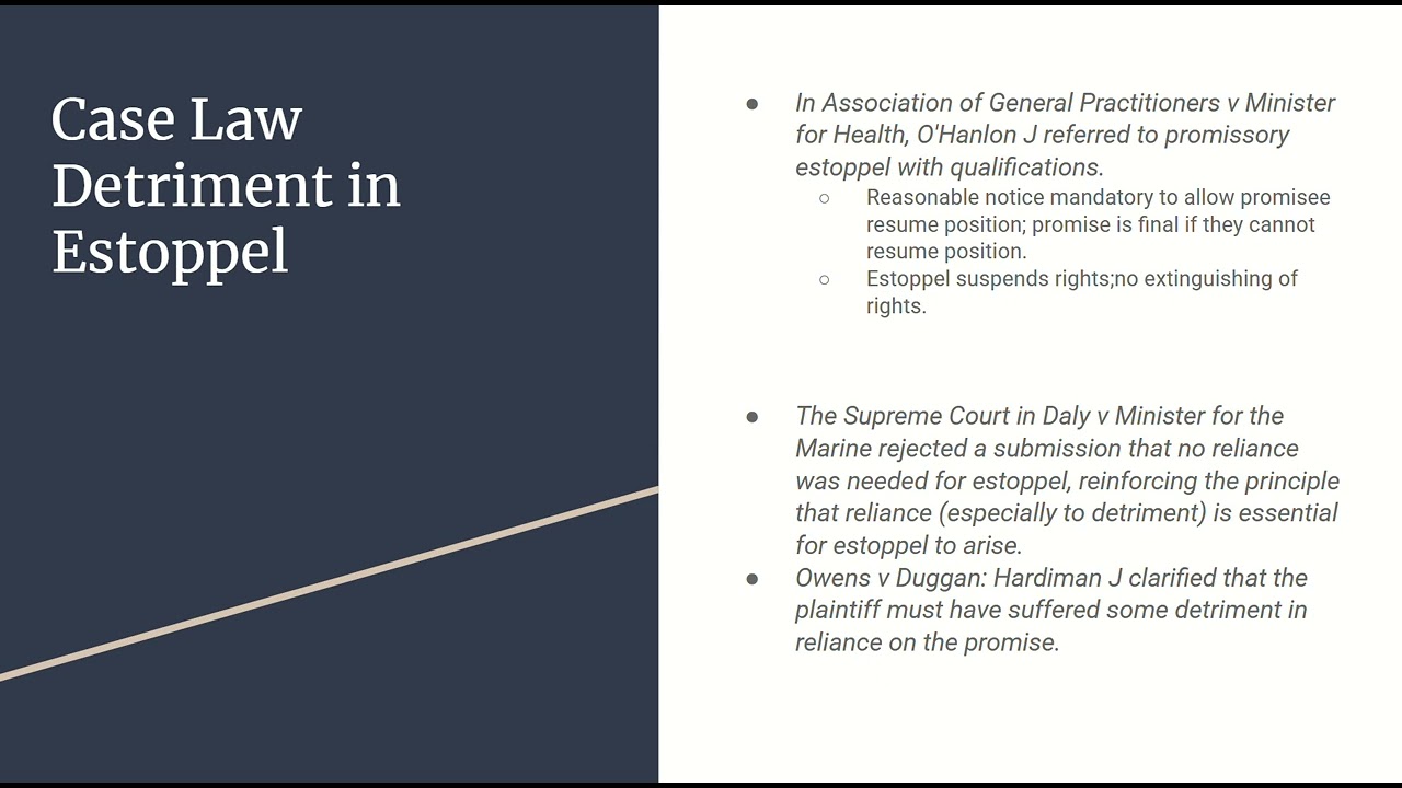 Irish Law of Equity Estoppel & Unconscionability in Law in Ireland.