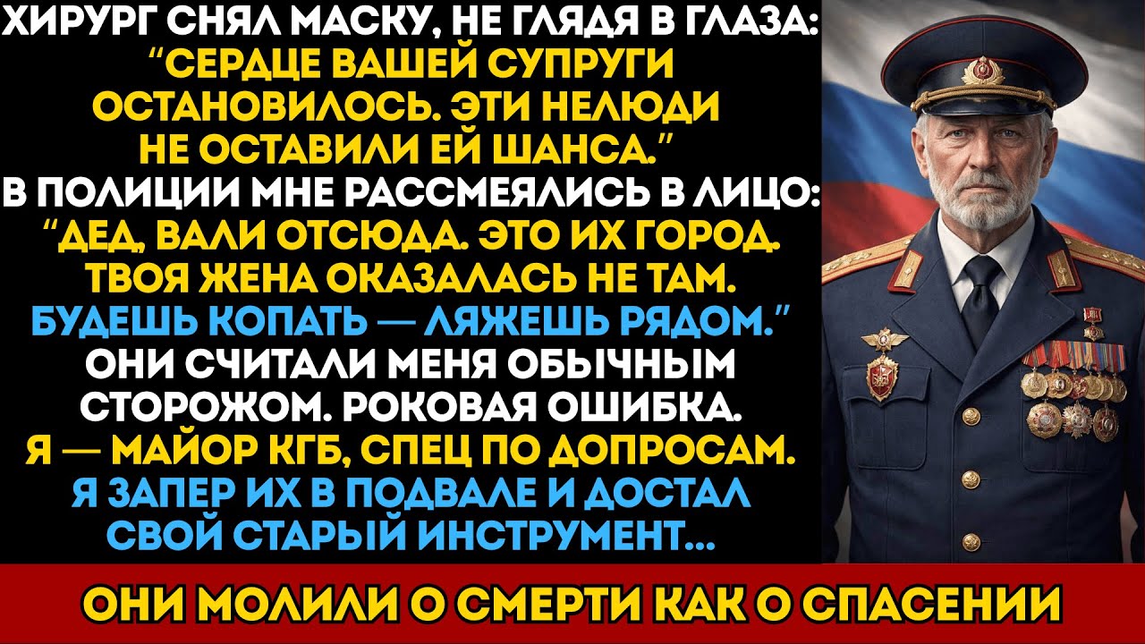 Мажоры смеялись над дедом, не зная что он майор КГБ. Жесткая расплата за слезы жены