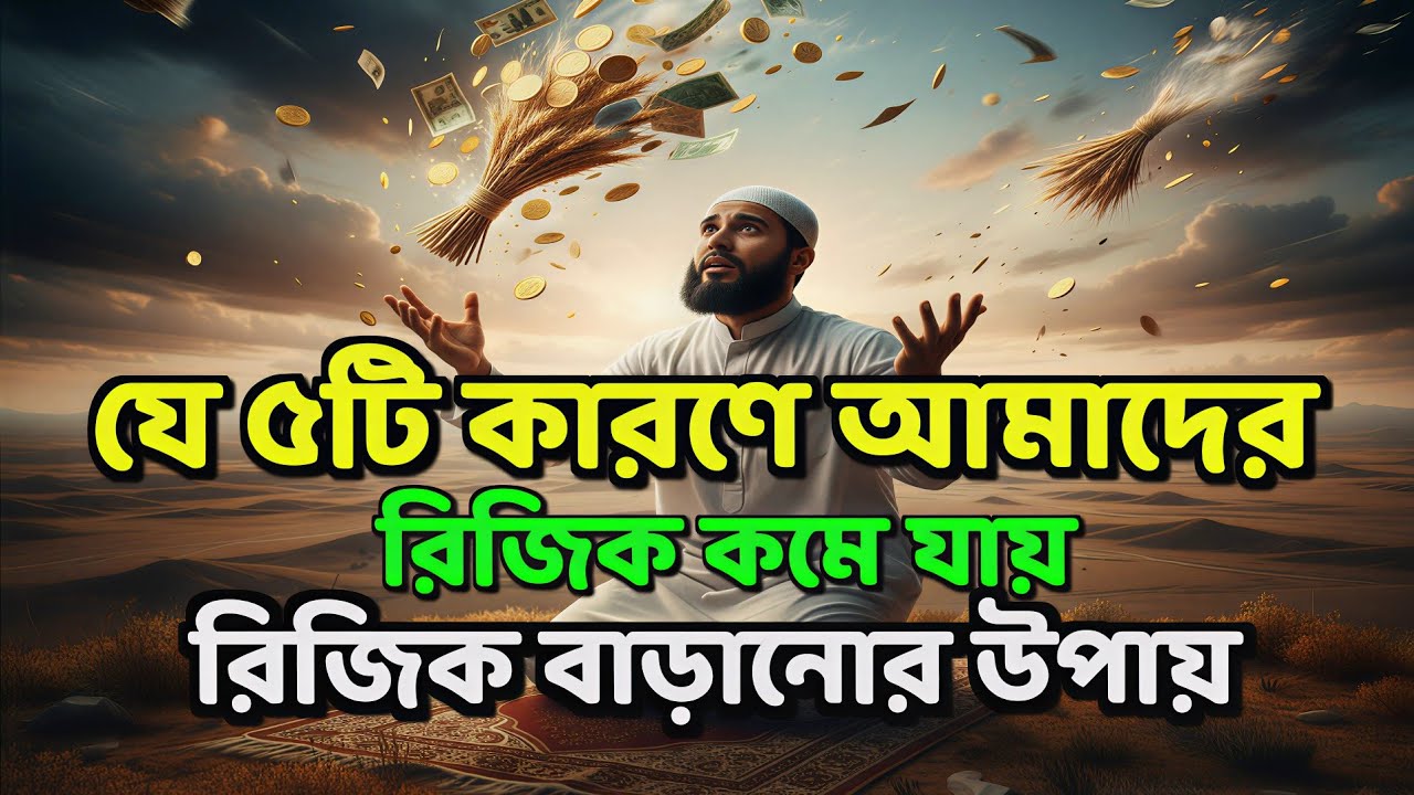 রিজিক কমে যাওয়ার ৫টি কারণ ও রিজিক বাড়ানোর উপায় | Rizik Baranor Upay | Islamic Motivational