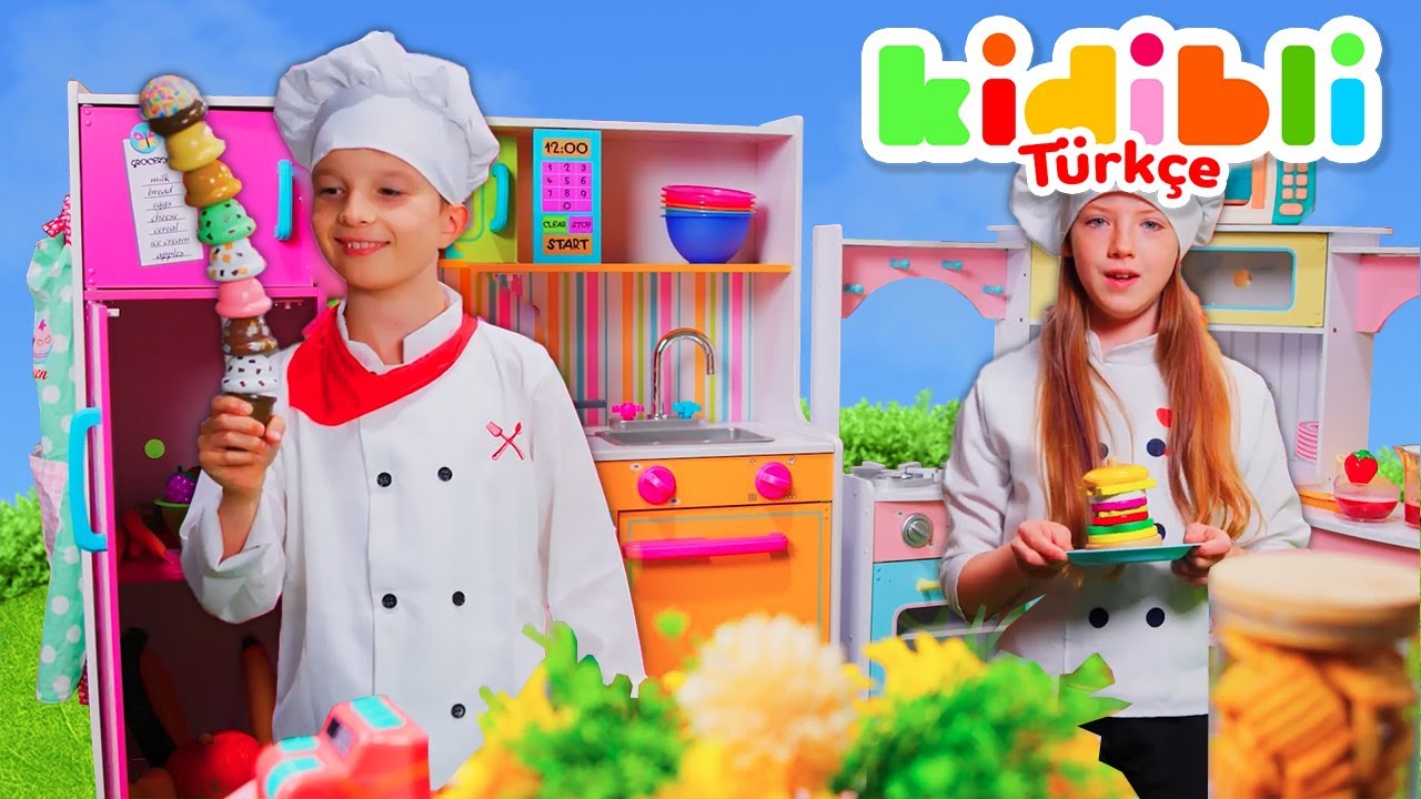 🥨 &Ccedil;ocuklar Şef Olma Oyunu Oynuyor 🥞🍎 &Ccedil;ocuklar taklit oyunu! ⛑ Kidibli