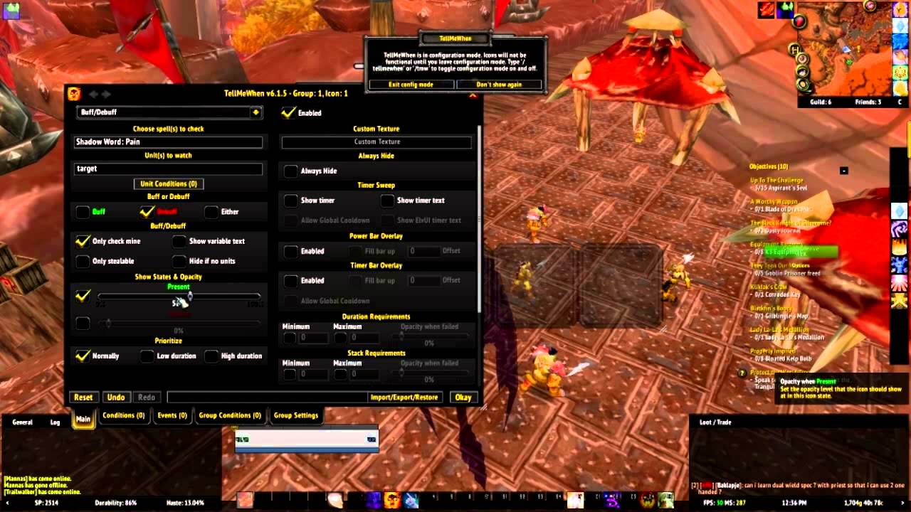 Tellmewhen Guide For Shadow Priest Dots World of Warcraft Addons