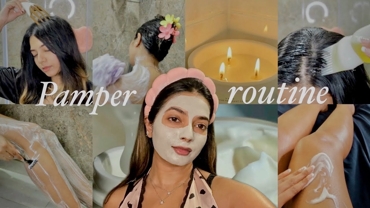 Pamper Routine🧁 (выпуск ко дню рождения) (терапия для волос, уход за кожей, уход за телом и много...