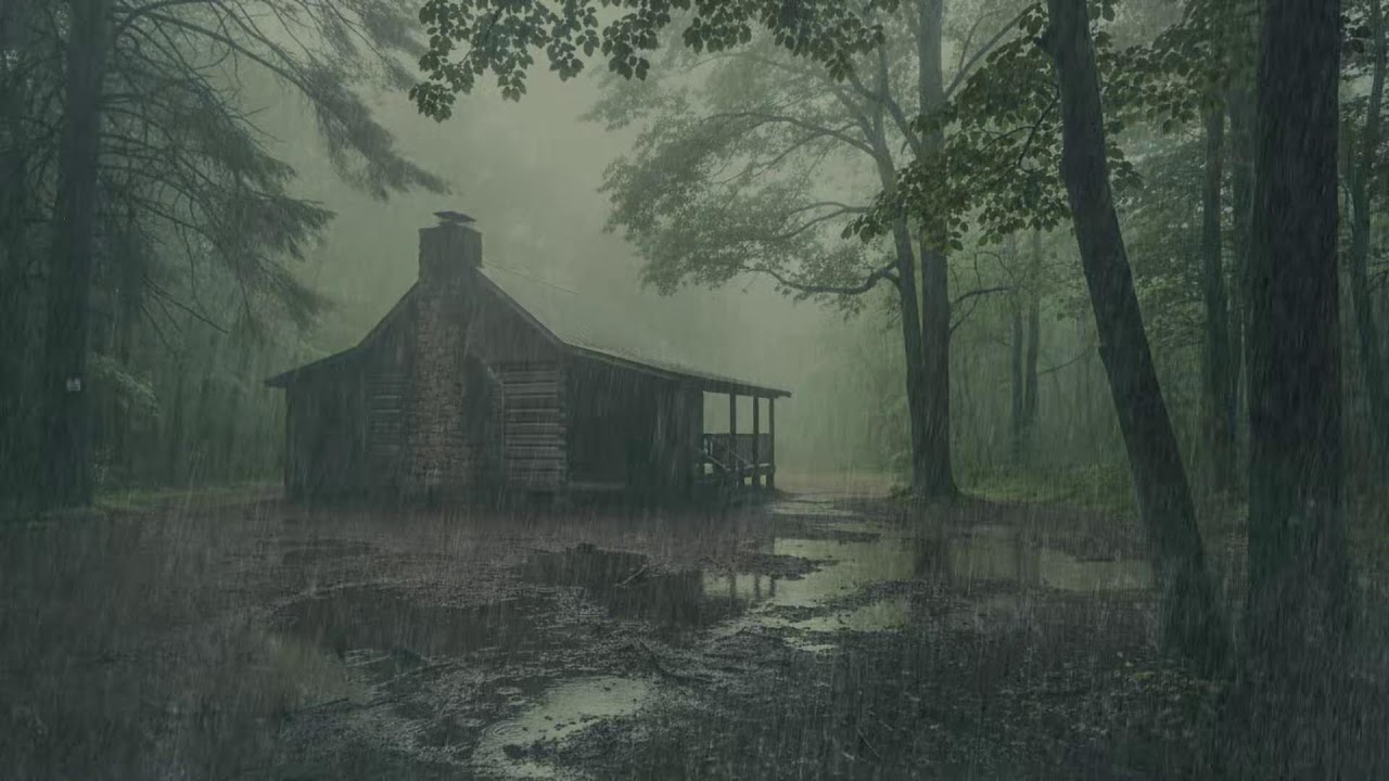 Rainy Night in a Forest Cabin | Sleep Faster and Relax