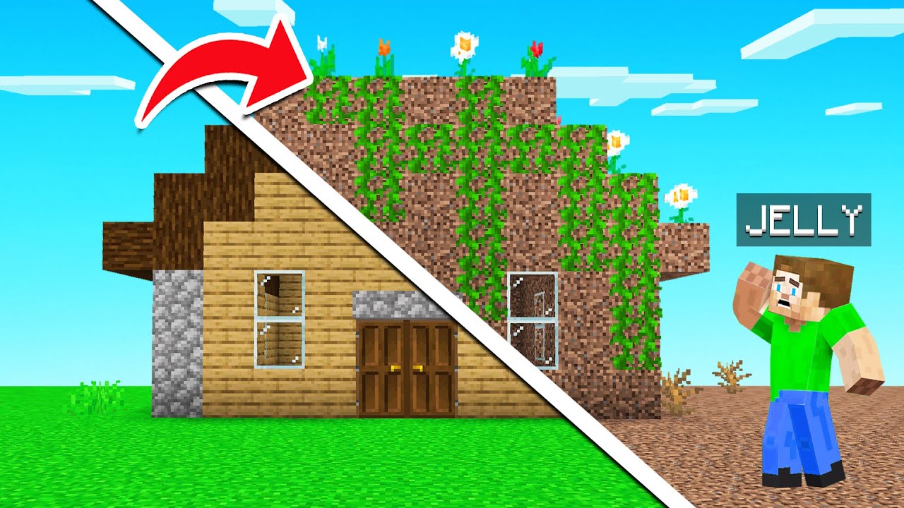 Trolled BEST FRIEND With A DIRT HOUSE MAKEOVER! (Minecraft)