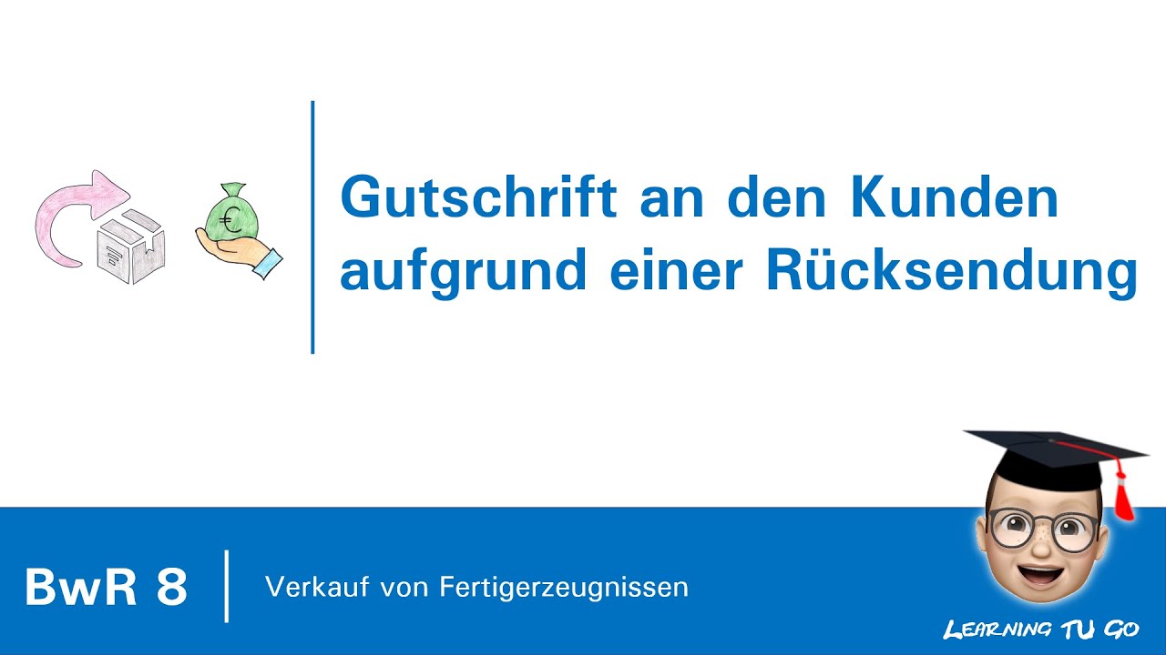 BwR 8 | Gutschrift an den Kunden aufgrund einer R&uuml;cksendung