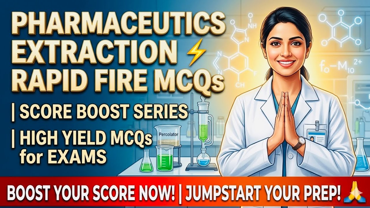 Pharmaceutics Extraction ⚡ Rapid Fire MCQs | Score Boost Series | High Yield MCQs for Exams