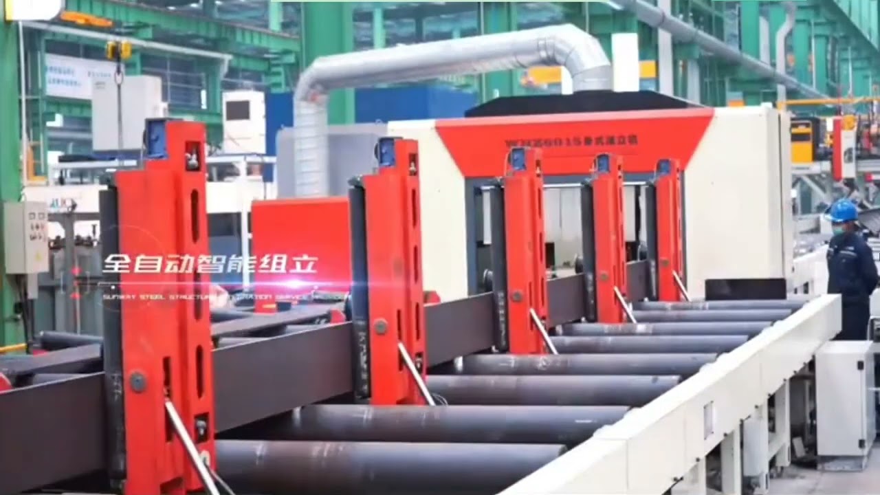 Smart H beam welding line, CNC H beam welding line, only 3-4 workers produce 1200 tons