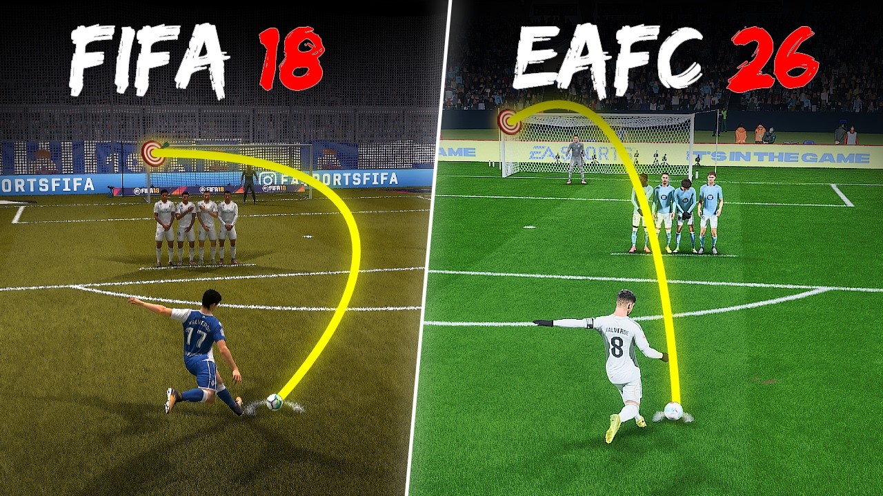 Federico Valverde Freekick in Every FIFA | FIFA 18 - EAFC 26 |