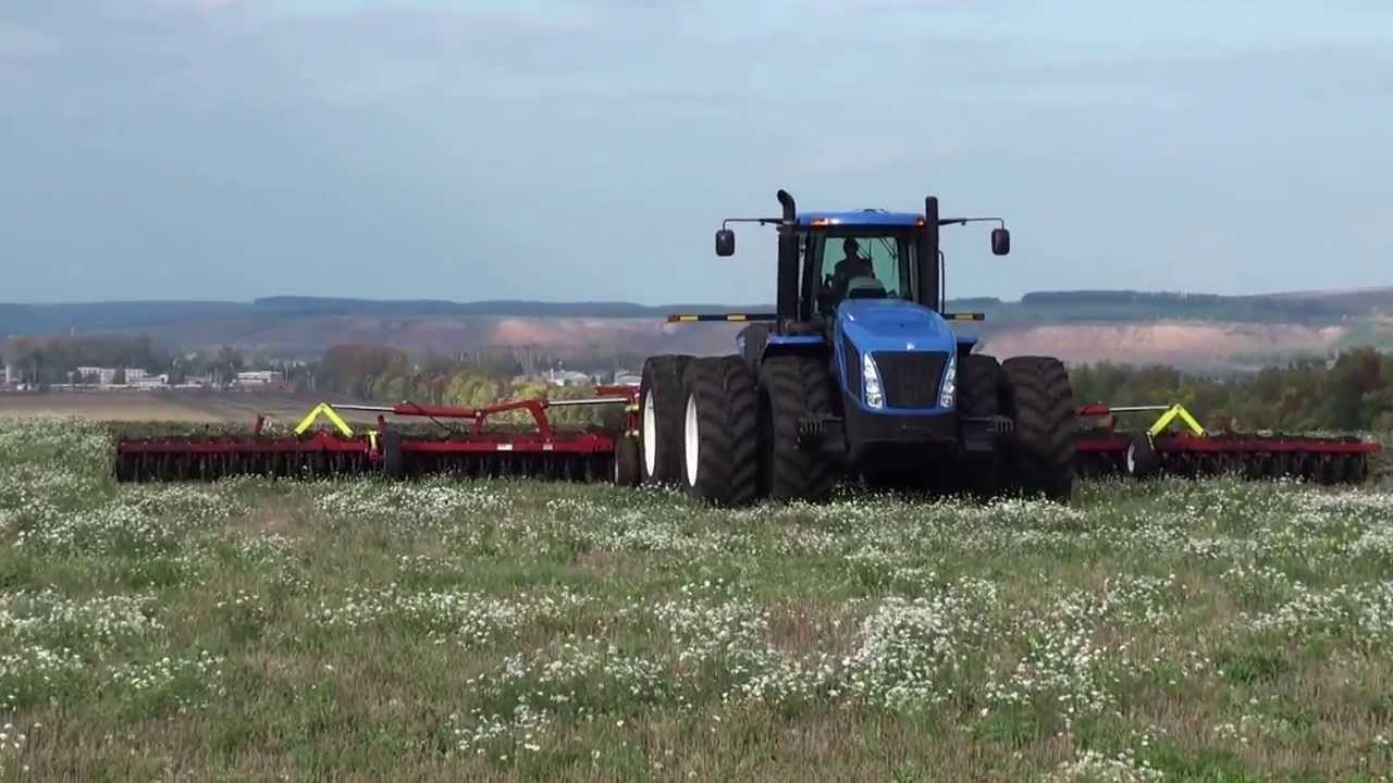 АГРОМАСТЕР Широкозахватный агрегат MEGADISK-18000 с трактором New Holland www.pk-agromaster.ru
