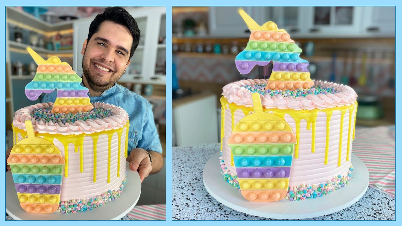 BOLO POP IT - Decoração Passo-a-Passo - ABCDário da Confeitaria