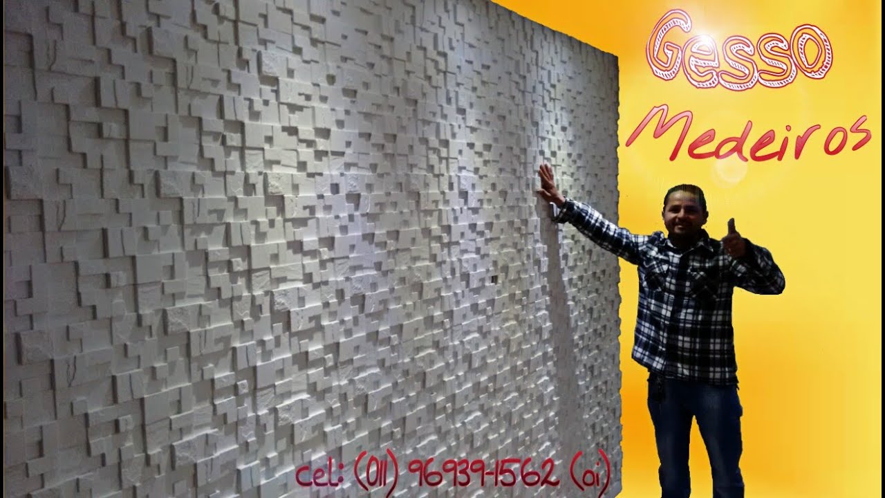 Gesso 3D Mosaico Canjiquinha (Antes e Depois) Instalação Completa