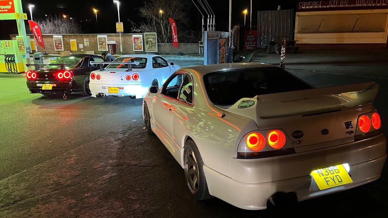 Nissan skyline meet with the strictly skyline club R34 GTR R33 GTR and more