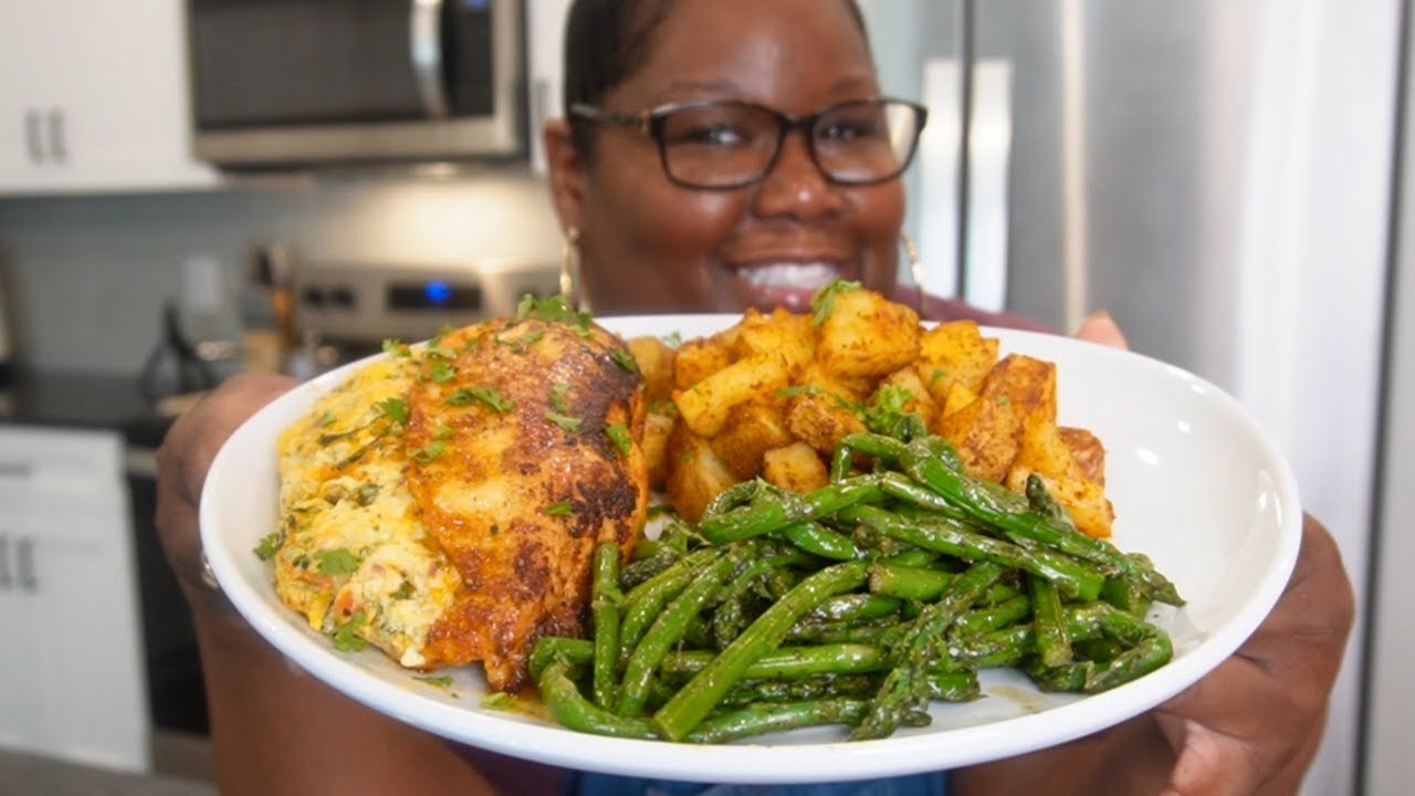 Stuffed Chicken Breast Old Bay Potatoes Dinner
