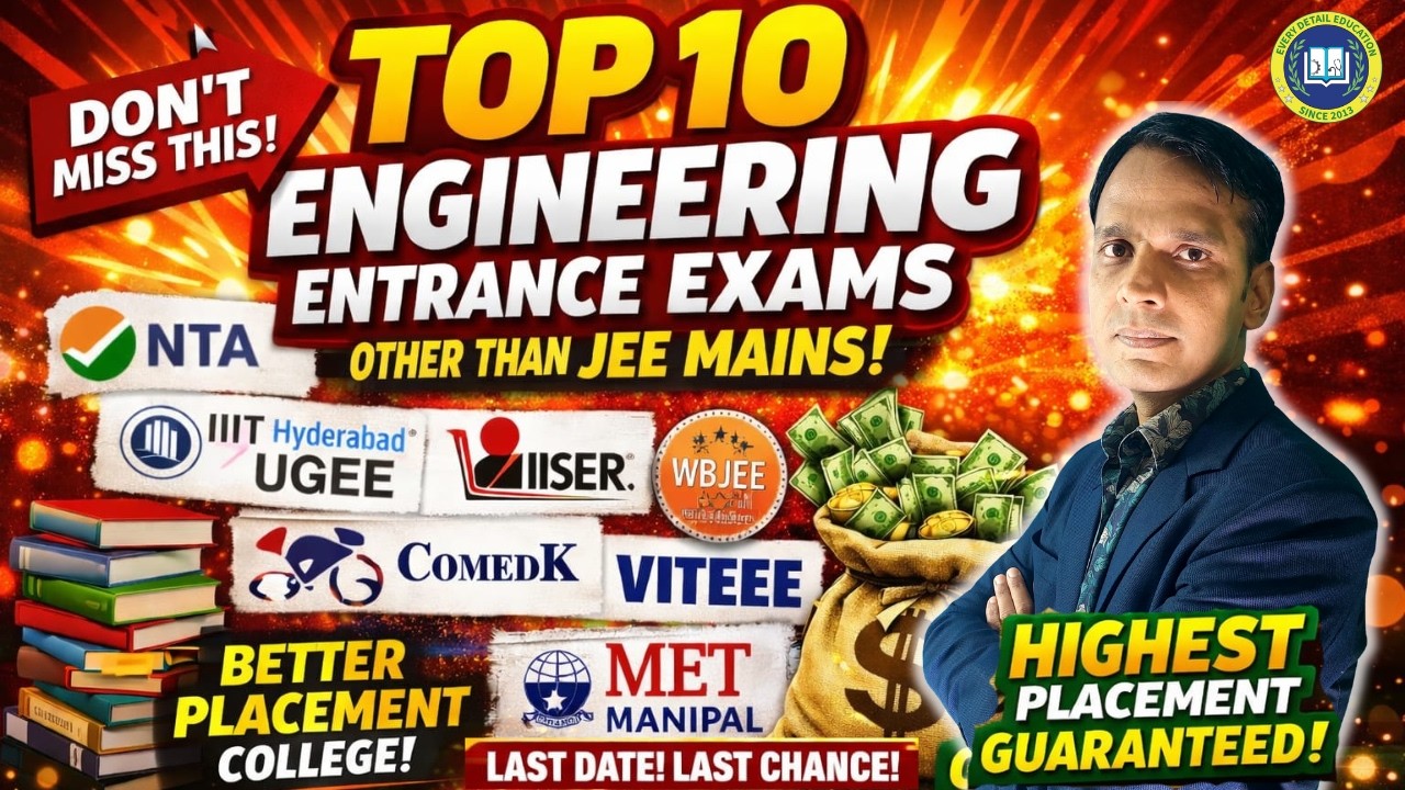 Top 10 Engineering Entrance Exams 2026 Other Than JEE Mains | Last Date 🚨 Don’t Miss!