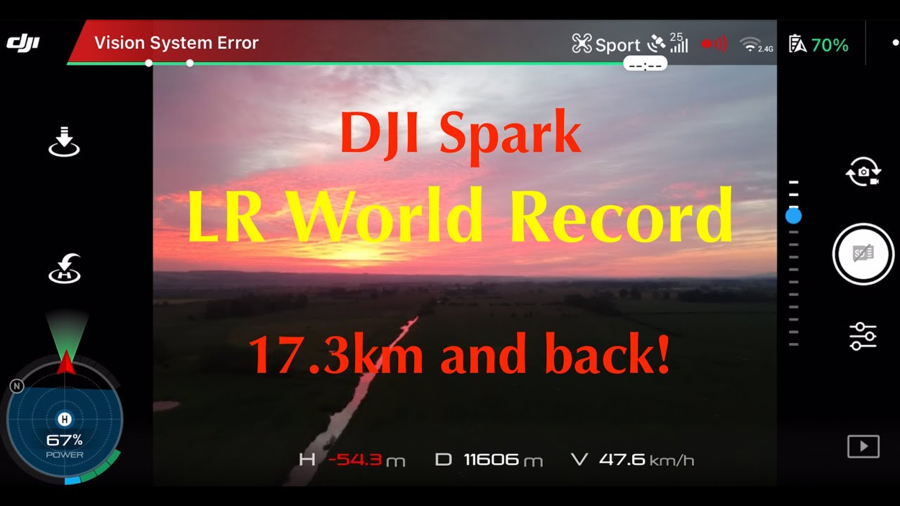 DJI Spark Long Range World Record 17.3km