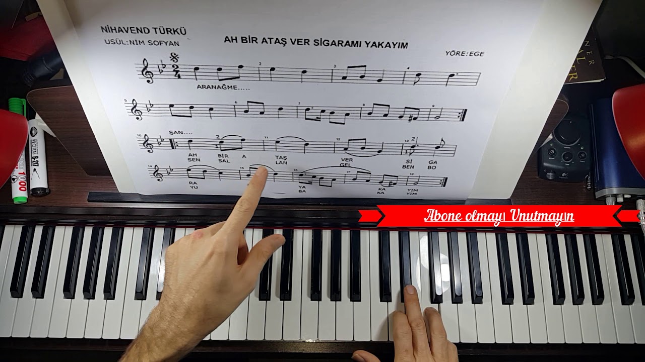 AH BİR ATAŞ VER TÜRKÜSÜNÜ PİYANODA ÇALALIM