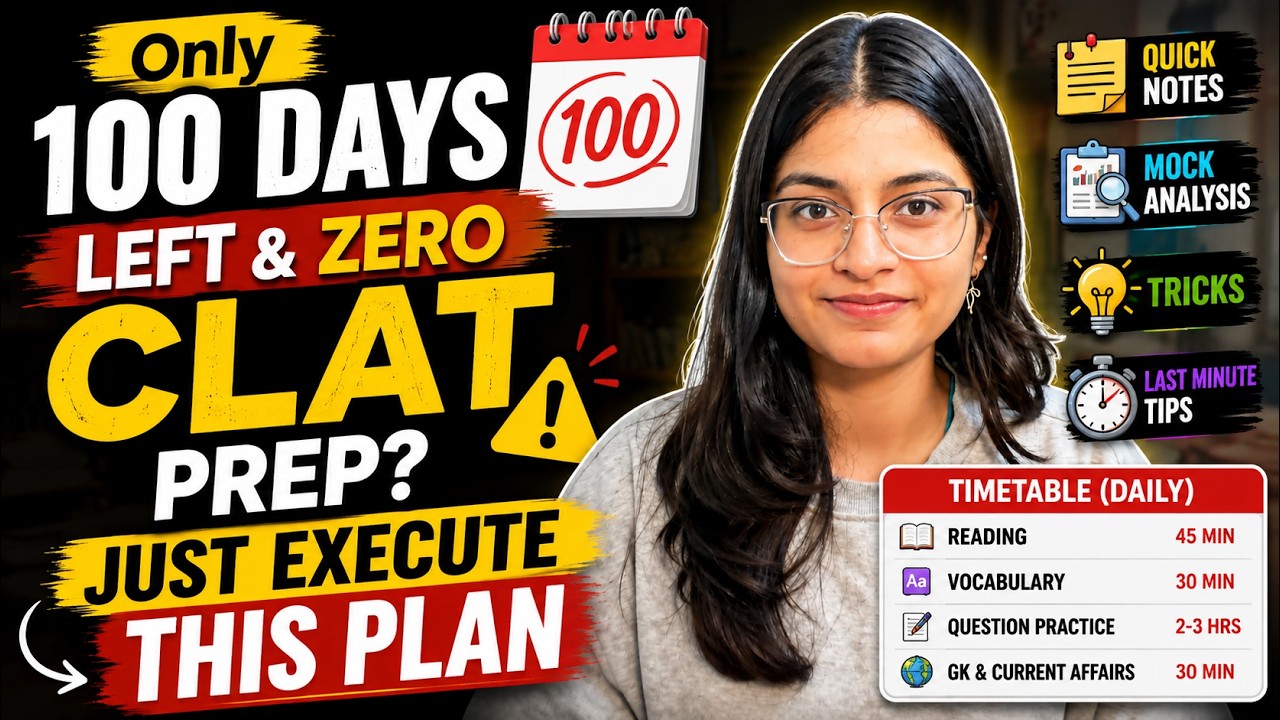 Didn't Start CLAT Prep Yet? THIS Is All You Need to Clear CLAT🚨100-Day Plan🔥NLSIU Bangalore student