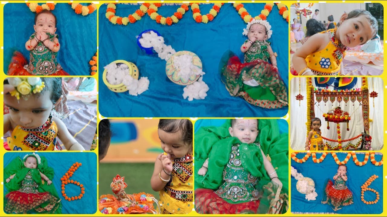 Radha Theme Baby Photoshoot Ideas At Home l Janmashtami Theme Baby Photoshoot #radharani #radha