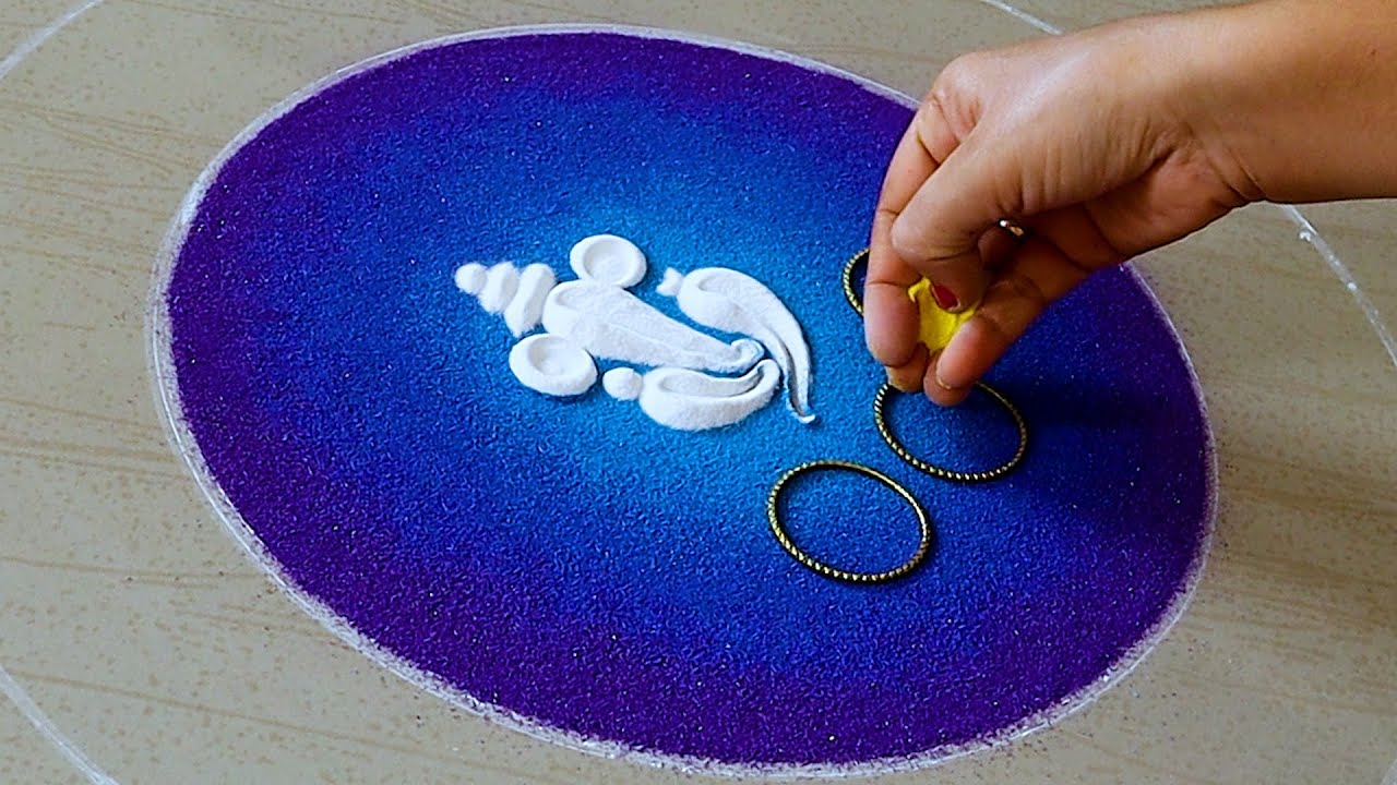 Easy & Simple Rangoli Designs For Ganesha Chaturthi | Festival Rangoli Designs | Ganesha Rangoli