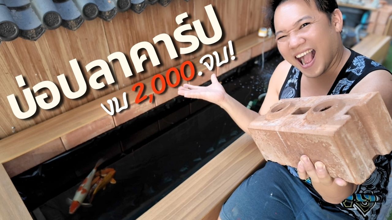 บ่อปลาคาร์ป DIY งบ2000บาท! เปลี่ยนหน้าบ้านเป็นสวน Zen ด้วยอิฐประสาน
