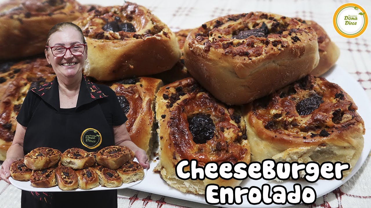 CheeseBurger Enrolado | Pão Caseiro Recheado com Carne Moída e Queijo #413