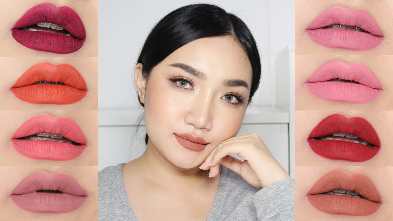 review & swatch ลิปแมตต์สวยๆ 8 สี ถูกและเนื้อดีมาก | nurseryus