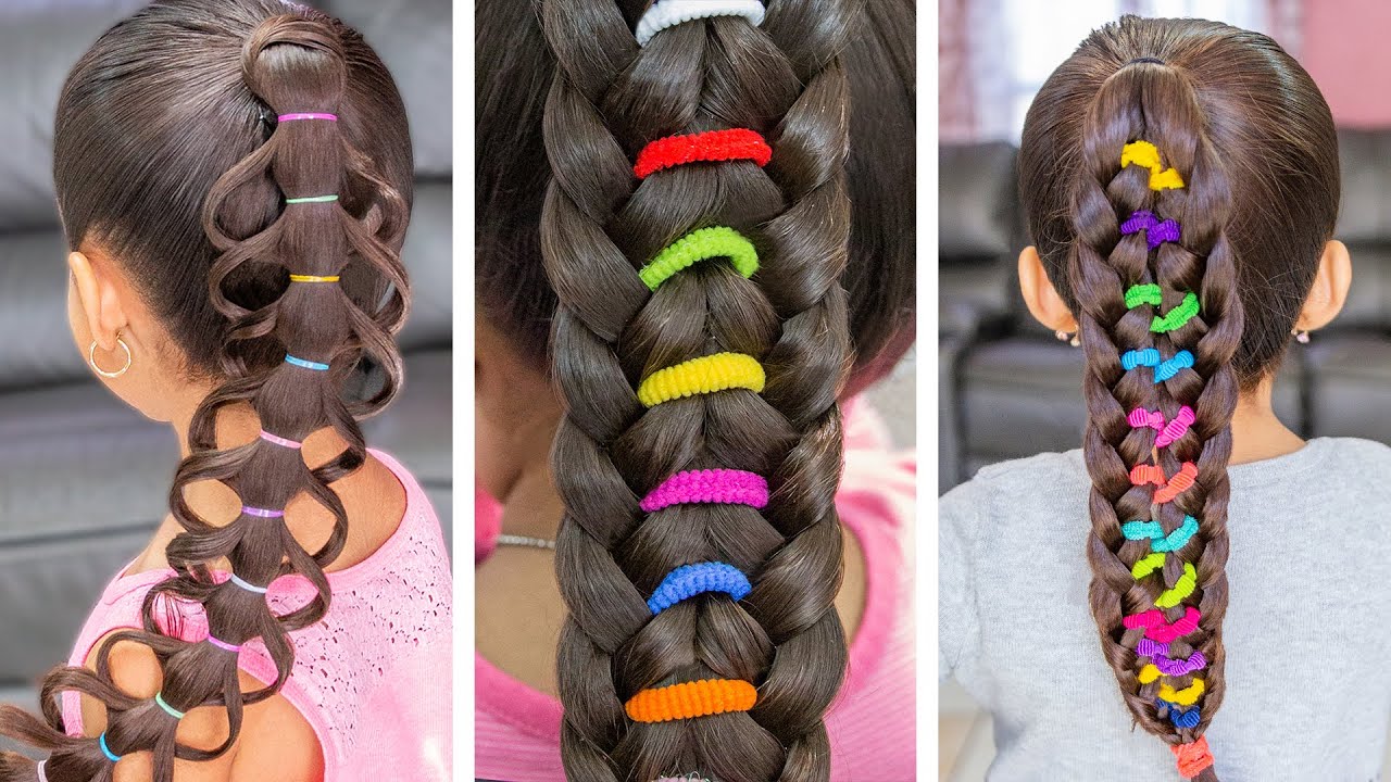 5 TRENZAS ARCOIRIS 🌈 DIVERTIDOS PARA NIÑAS