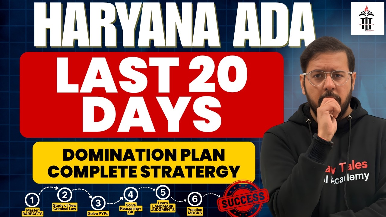 Haryana ADA 2026 Last 20 Days Domination Plan | Strategy by Shubham Sir